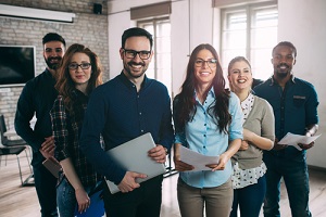 company with happy workers