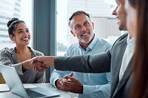 Employees meeting in conference room