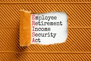 concept words ERISA employee retirement income security act on white paper