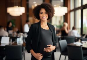 pregnant woman in office