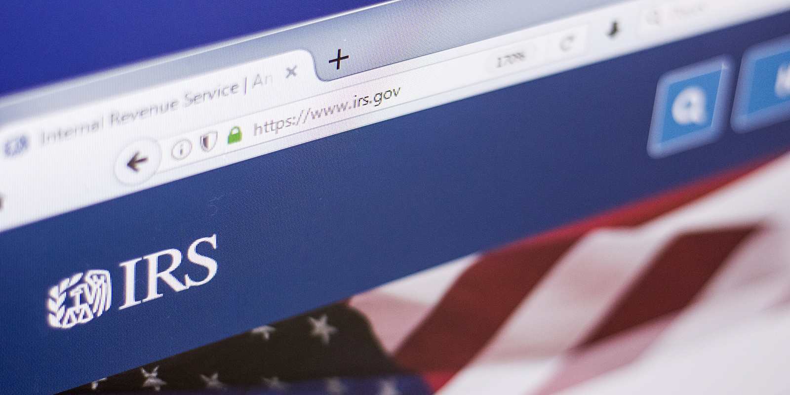 IRS website tab opened on a computer