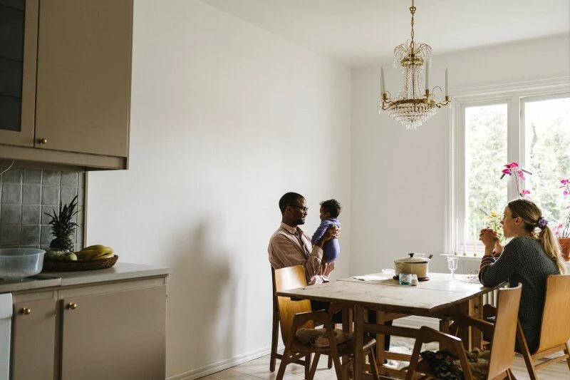 parents having meal with baby