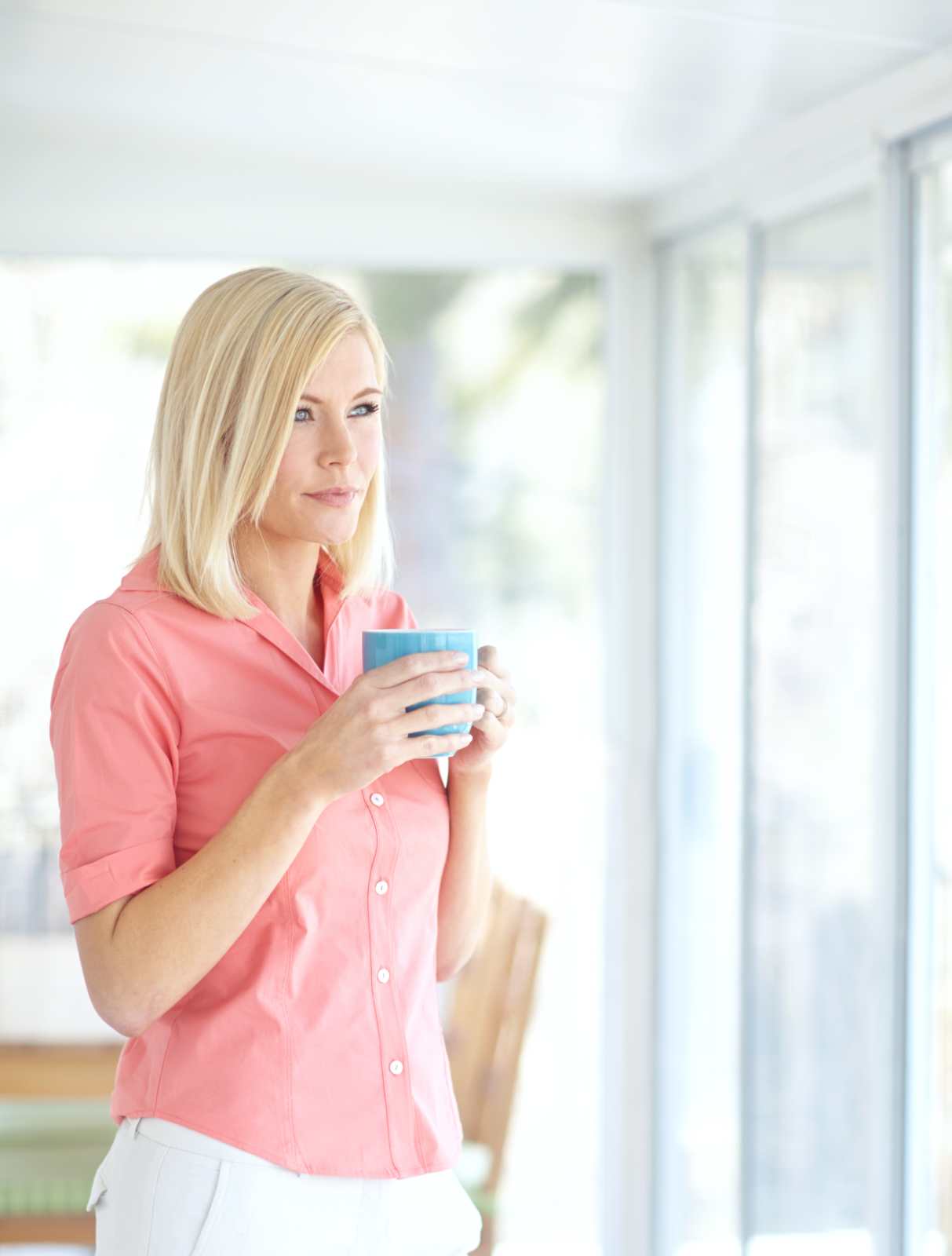 woman holding drink