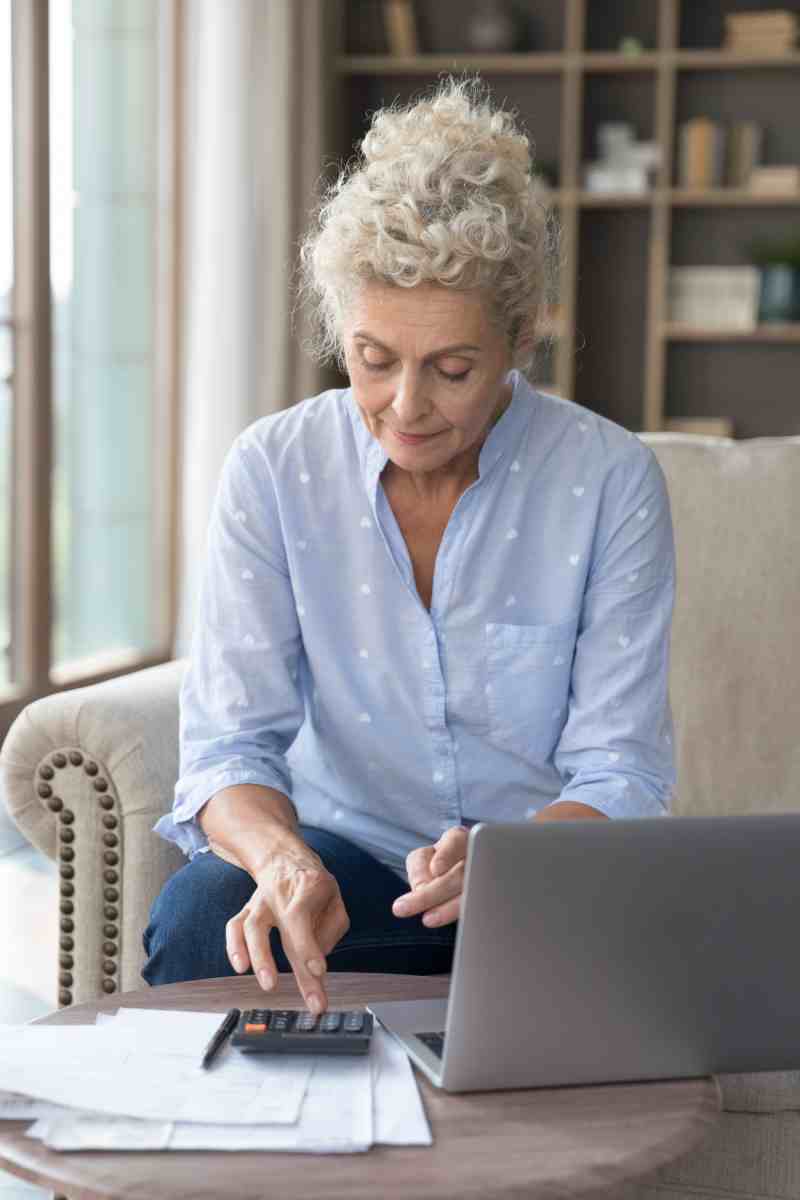 woman on calculator